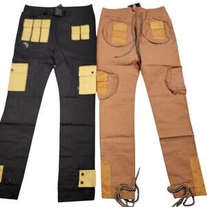 The Hideout Clothing Cargo Pants Bundle Size S Black Brown NWT Limited (804-805)